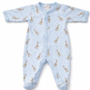 Kissy Kissy x Sophie la Girafe Blue Footie Sleeper Newborn Luxury Baby